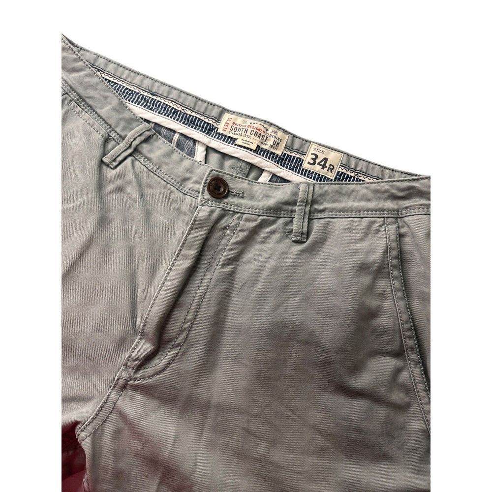 Fat Face Pants Mens‎ 34x28  Flat Front Straight Leg Olive Green Chino